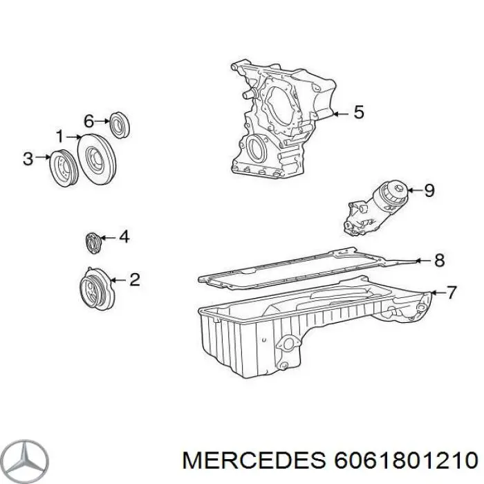 6061801210 Mercedes caja, filtro de aceite