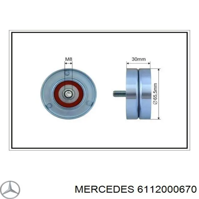 Tensor de correa poli V 6112000670 Mercedes