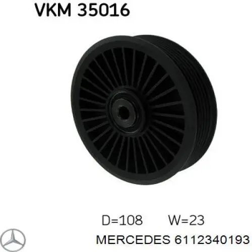 6112340193 Mercedes polea inversión / guía, correa poli v