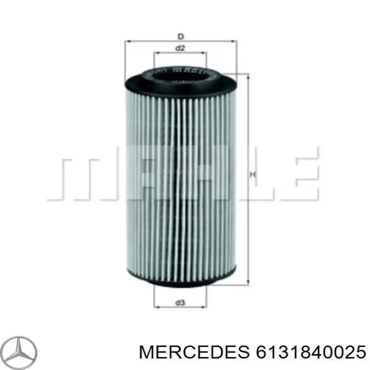 6131840025 Mercedes filtro de aceite