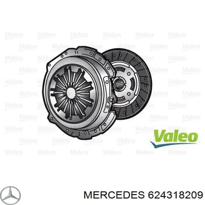 624 3182 09 Mercedes kit de embrague (3 partes)