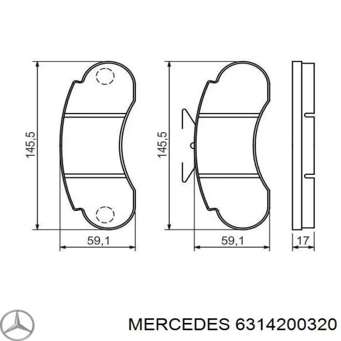 6314200320 Mercedes pastillas de freno delanteras