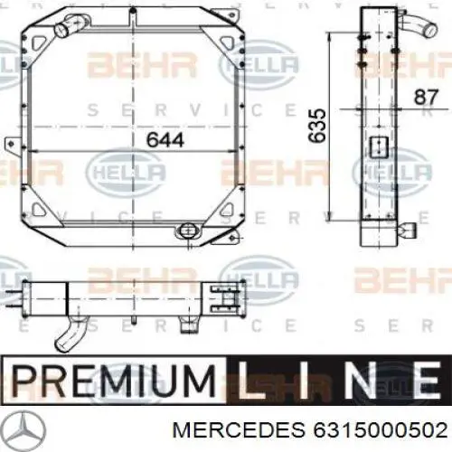 Água radiador Mercedes 6315000502 precio, desde 165,72 EUR
