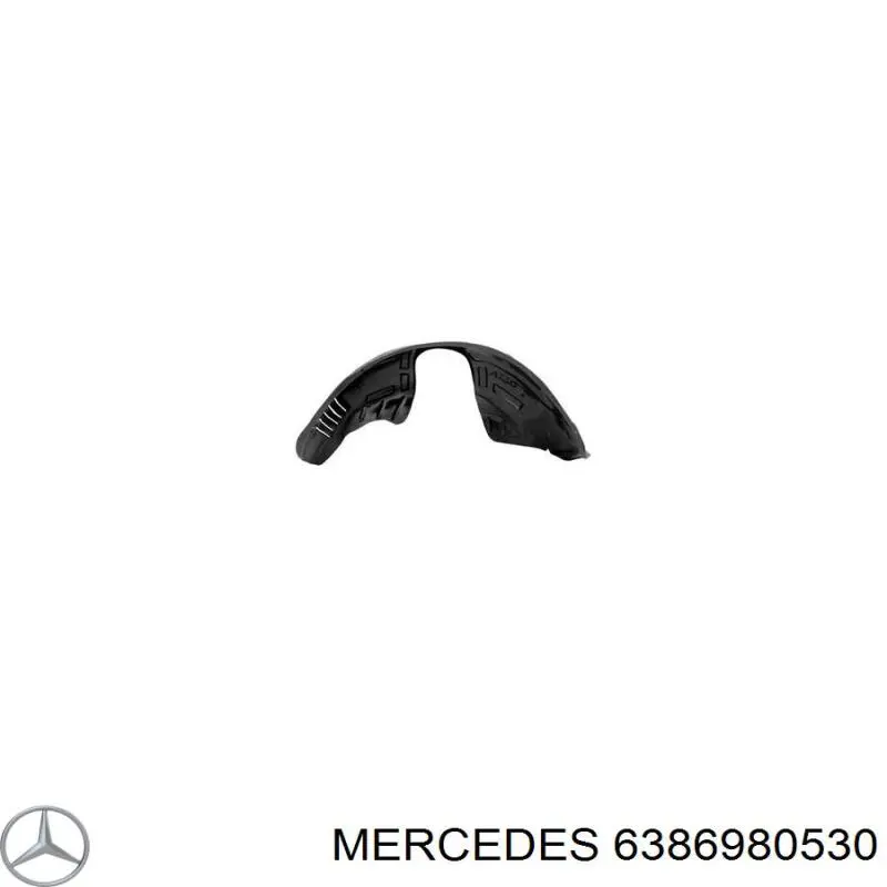 6386980530 Mercedes guardabarros interior, aleta delantera, derecho