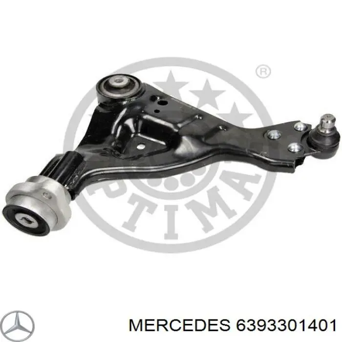 Brazo inferior izquierdo de la suspensión delantera 6393301401 Mercedes