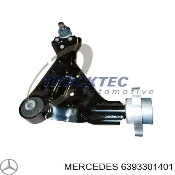 Brazo inferior izquierdo de la suspensión delantera 6393301401 Mercedes