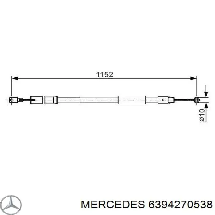 6394270538 Mercedes cable de freno de mano trasero derecho