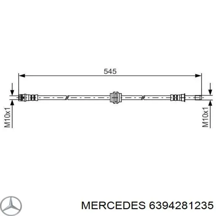 6394281235 Mercedes latiguillo de freno delantero