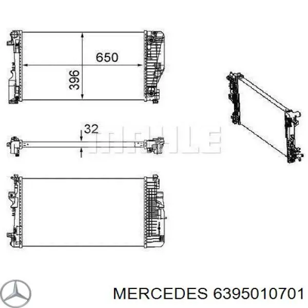 6395010701 Mercedes radiador refrigeración del motor