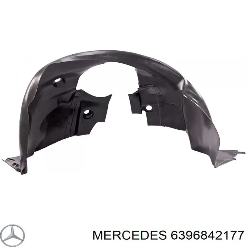 6396842177 Mercedes guardabarros interior, aleta delantera, derecho