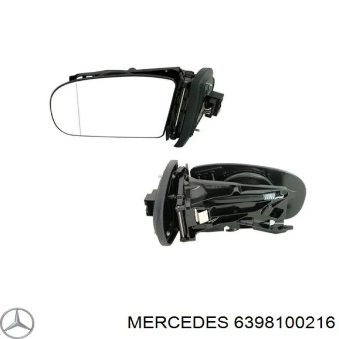 6398100216 Mercedes espejo retrovisor derecho