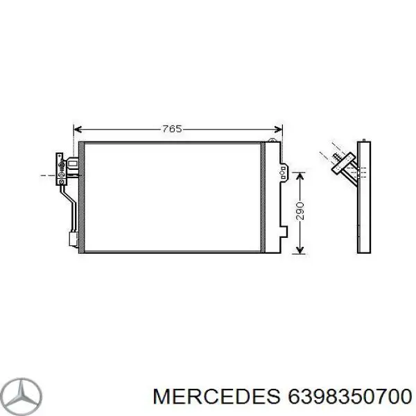 Comprar 6398350700 Mercedes Condensador de aire acondicionado