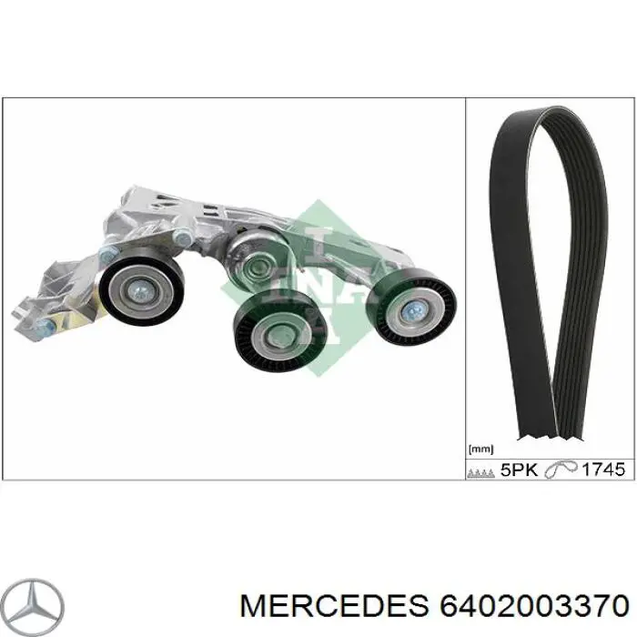 6402003370 Mercedes tensor de correa, correa poli v