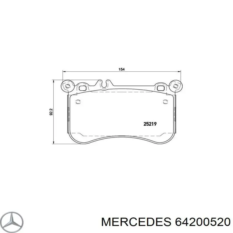 64200520 Mercedes pastillas de freno delanteras