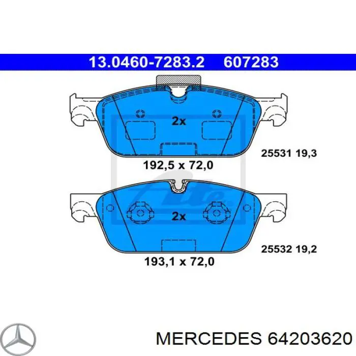 64203620 Mercedes pastillas de freno delanteras