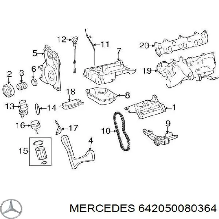 642050080364 Mercedes rueda dentada, cigüeñal