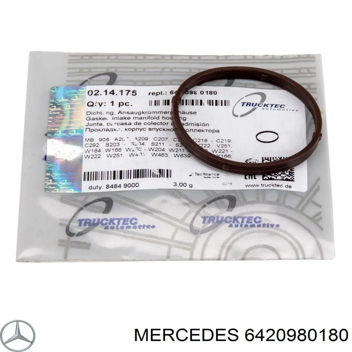 6420980180 Mercedes junta, colector de admisión, superior