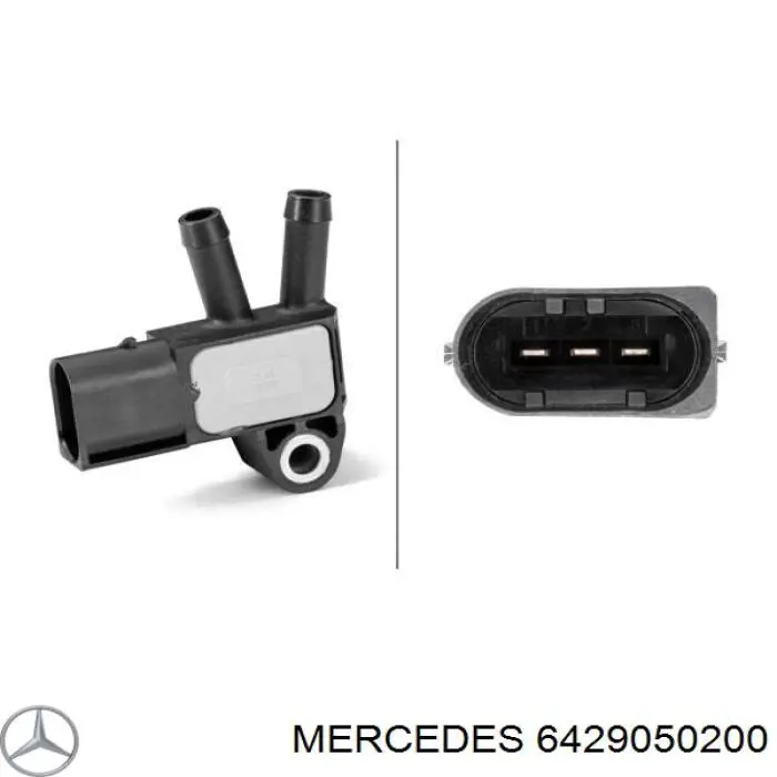 Sensor, presión gas de escape Mercedes 6429050200