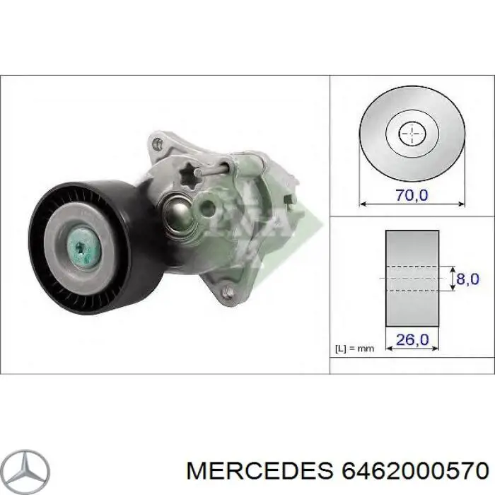 6462000570 Mercedes tensor de correa poli v