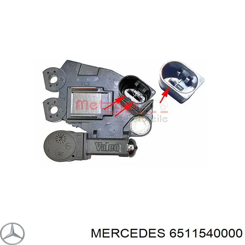 6511540000 Mercedes regulador de rele del generador (rele de carga)