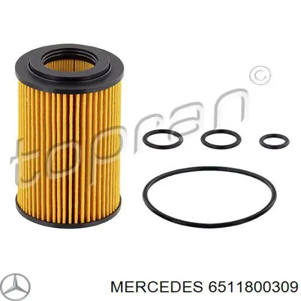 6511800309 Mercedes filtro de aceite