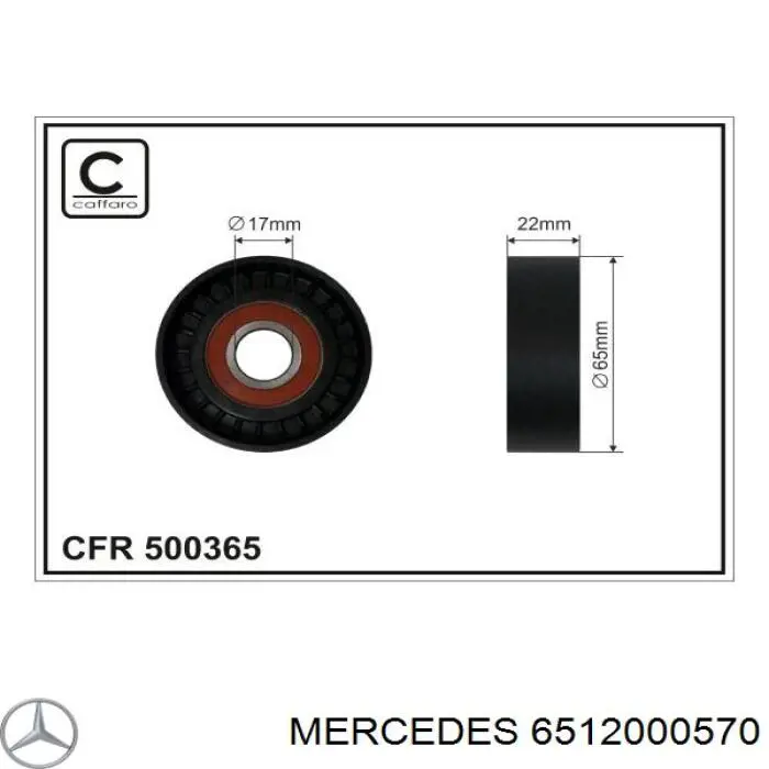 6512000570 Mercedes tensor de correa, correa poli v