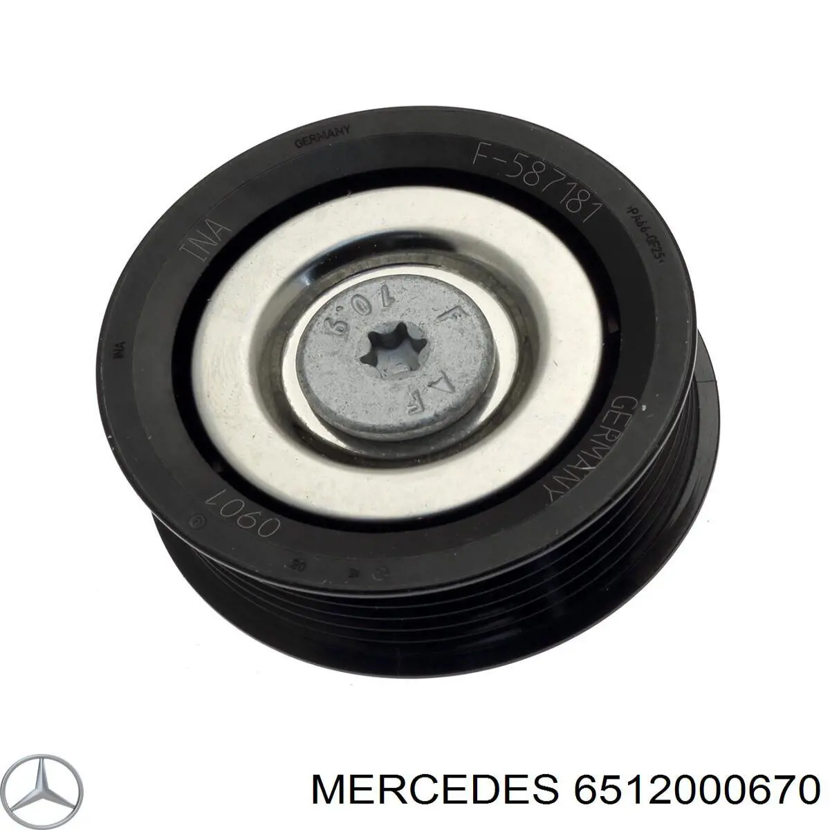 6512000670 Mercedes polea inversión / guía, correa poli v