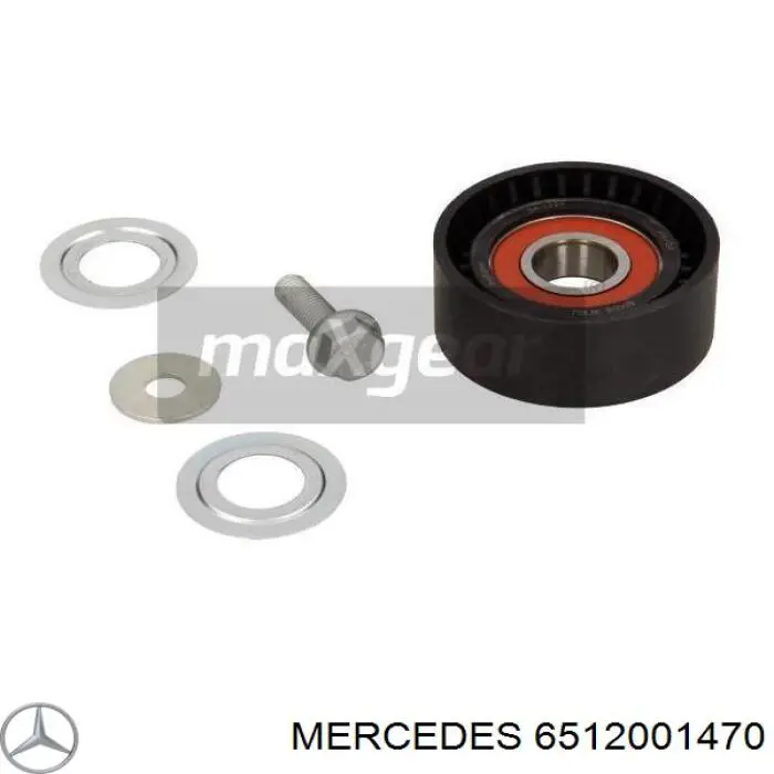 6512001470 Mercedes polea inversión / guía, correa poli v