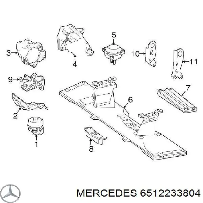 6512233804 Mercedes soporte para taco de motor izquierdo