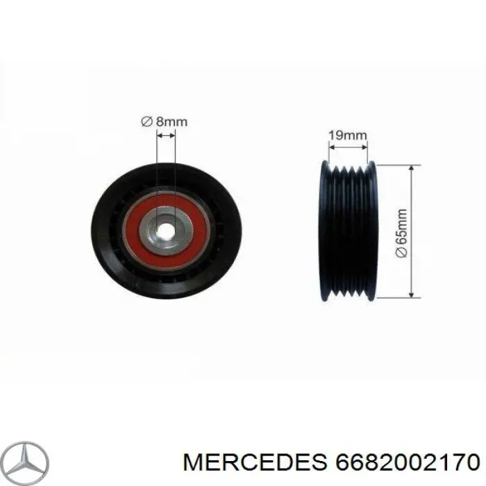 6682002170 Mercedes tensor de correa, correa poli v