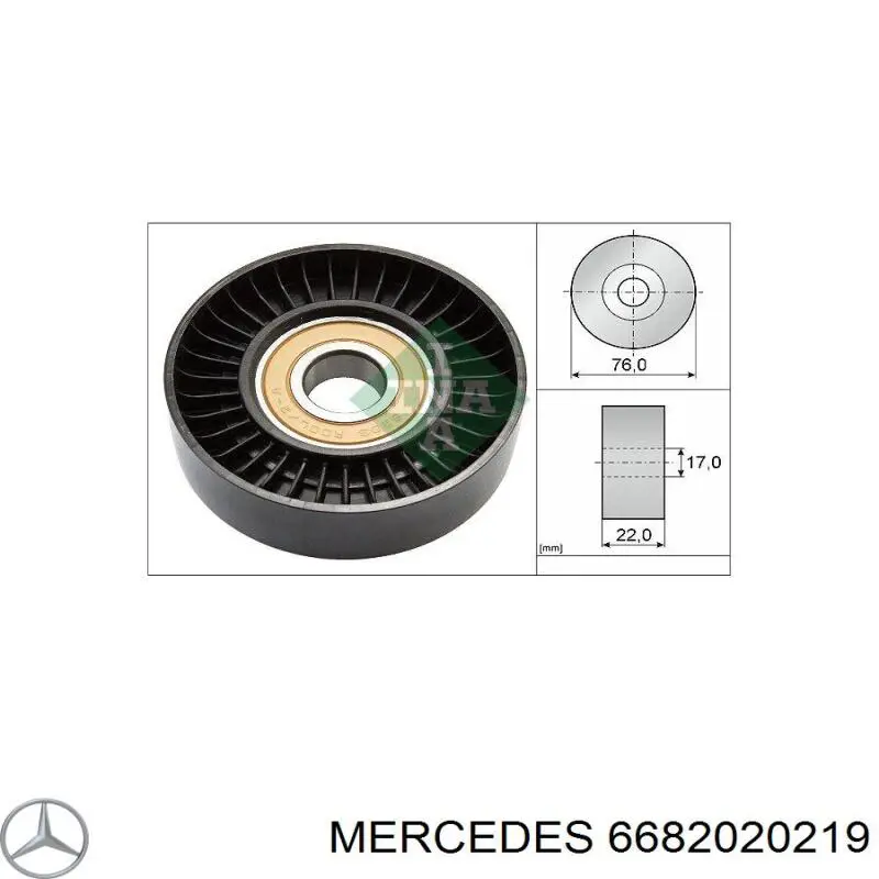 6682020219 Mercedes polea tensora correa poli v