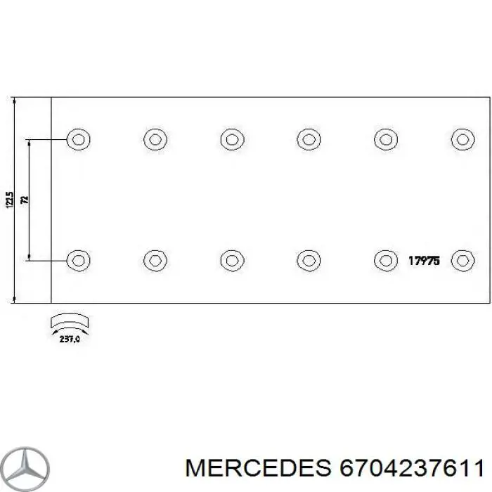 6704237611 Mercedes zapatas de frenos de tambor traseras