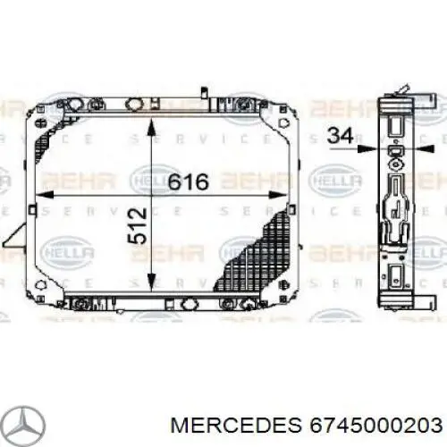 6745000203 Mercedes Refrigeración del motor