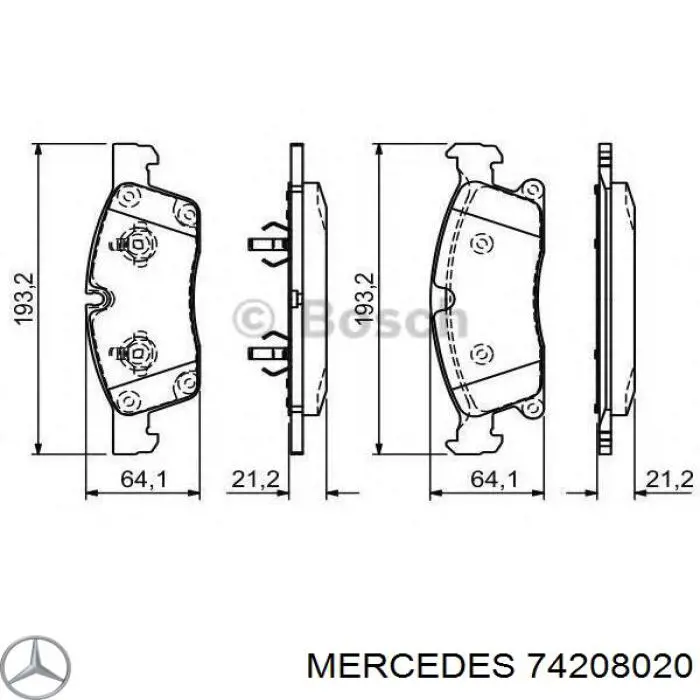 74208020 Mercedes pastillas de freno delanteras