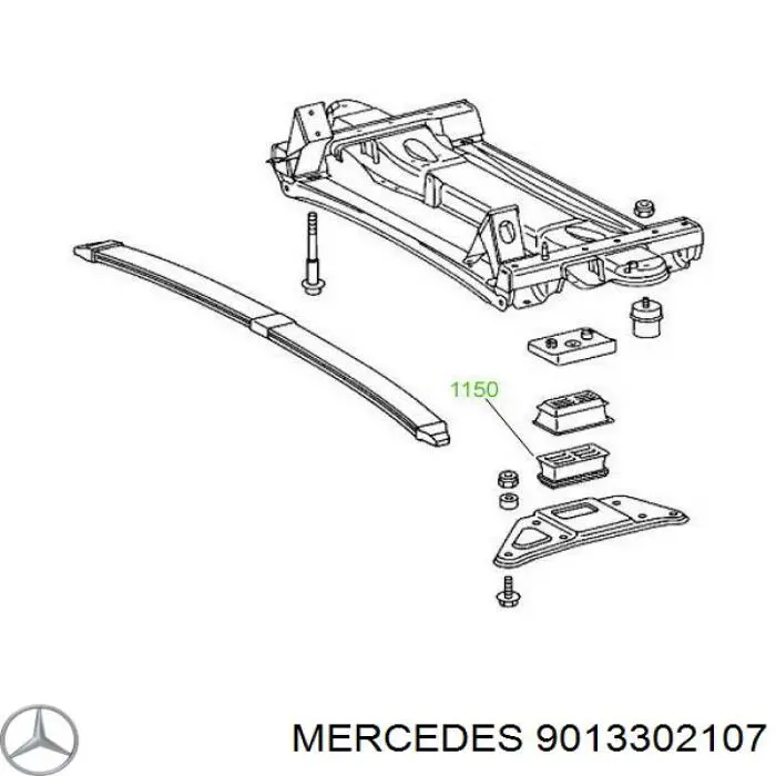 9013302107 Mercedes barra oscilante, suspensión de ruedas delantera, inferior derecha