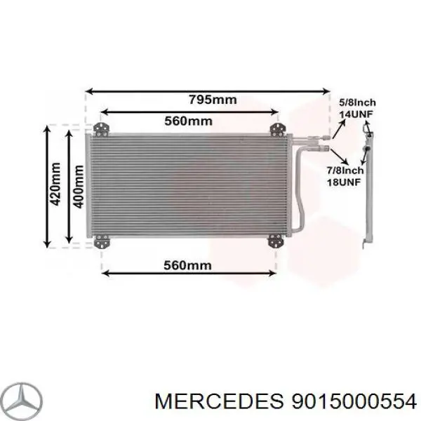 Comprar 9015000554 Mercedes Condensador de aire acondicionado