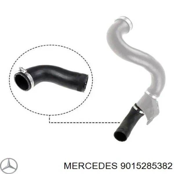 9015285382 Mercedes tubo flexible de aire de sobrealimentación izquierdo