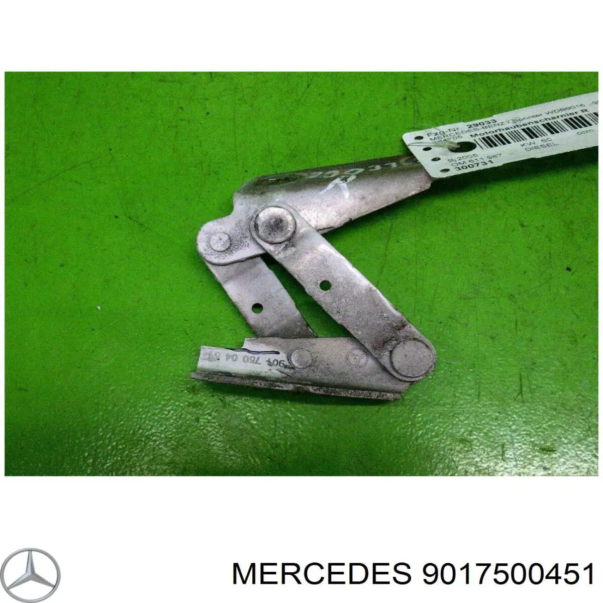 9017500451 Mercedes bisagra, capó del motor derecha