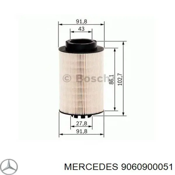 9060900051 Mercedes filtro combustible