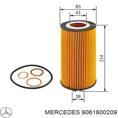 9061800209 Mercedes filtro de aceite