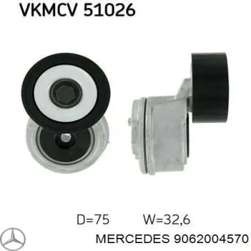 9062004570 Mercedes tensor de correa, correa poli v