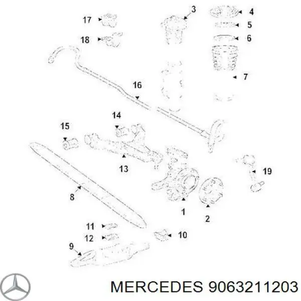 9063211203 Mercedes Ballesta de suspensión delantera