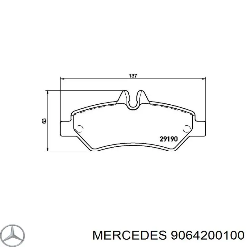 9064200100 Mercedes pastillas de freno traseras