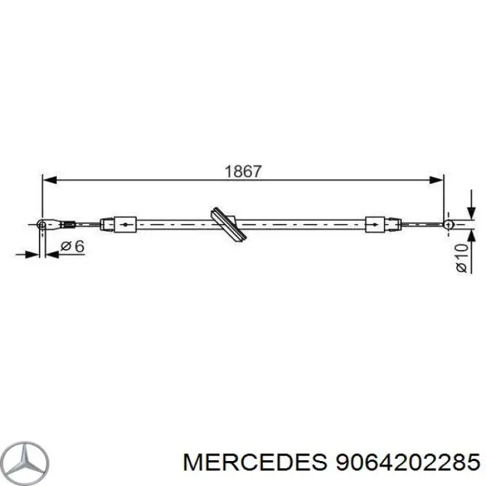 9064202285 Mercedes cable de freno de mano delantero