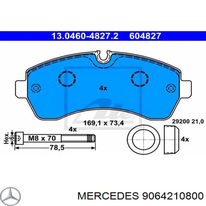 9064210800 Mercedes pastillas de freno delanteras