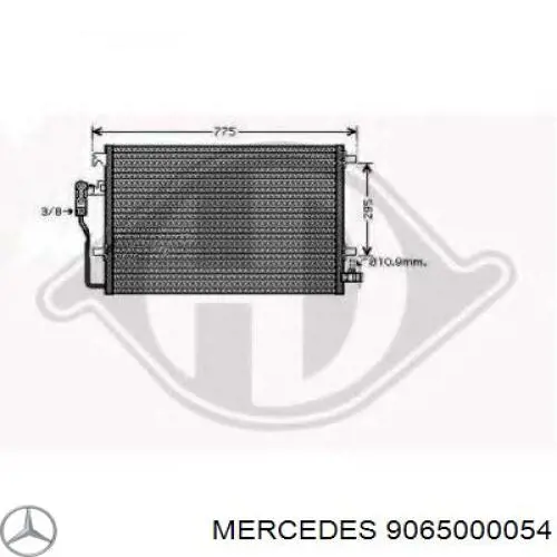 9065000054 Mercedes condensador aire acondicionado