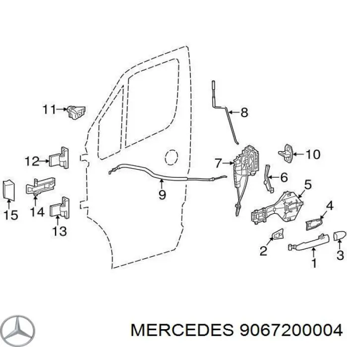 9067200004 Mercedes cuña de cierre puerta corrediza delantera