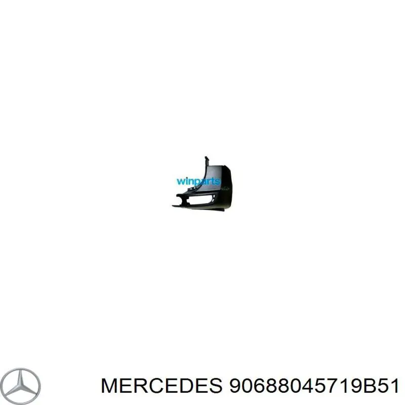 90688045719B51 Mercedes parachoques trasero, parte izquierda