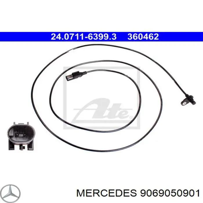9069050901 Mercedes Sensor ABS, rueda trasera derecha
