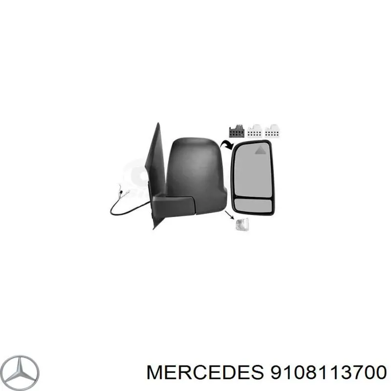 9108113700 Mercedes cristal de espejo retrovisor exterior izquierdo